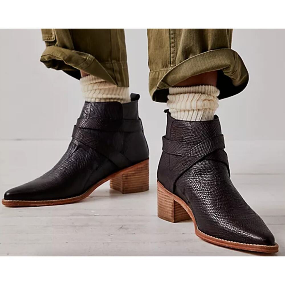 Free People Womens Back Loop Ankle Leather Booties Brown EU 39.5 / US 9.5